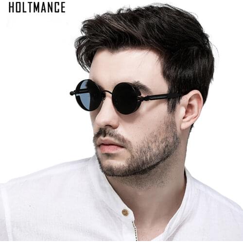 Vintage Polarized Steampunk Sunglasses Retro Personality Round Women Men Sun Glasses Punk Steam Male Female Circle Sunglass