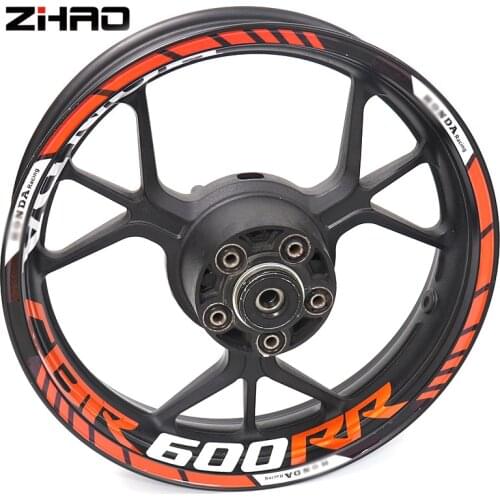For Honda CBR600RR CBR 600RR cbr600rr Motorcycle Reflective Wheel Rim Stripe Decal Sticker Front Rear Decal Full Set