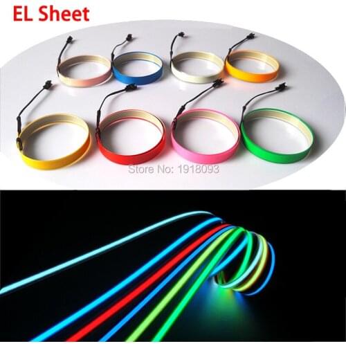 6 Style choice DC-3V 2 AA Batteries 1.4X60CM Novelty Glowing EL Tape EL wire for house,dispaly,fest and Sound Activated