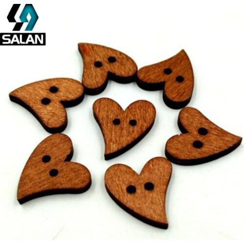 Retro heart - shaped hand - made DIY paint peach heart wood buttons wood buttons clothing accessories wedding decoration materia