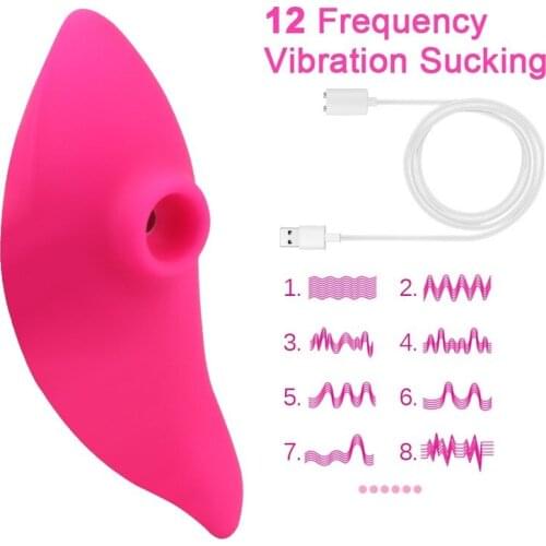 Sucker and Vibrator Clitoris Stimulator Nipple Vagina Blowjob Oral Sucking Vibrator Sex Toy for Women 12 Frequency