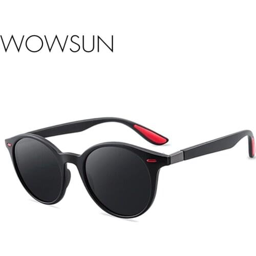 WOWSUN Polarized Sunglasses Round Flexible Driving Rubber Square Sun Glasses Famous Brand Men Polarized Sunglasses for Women