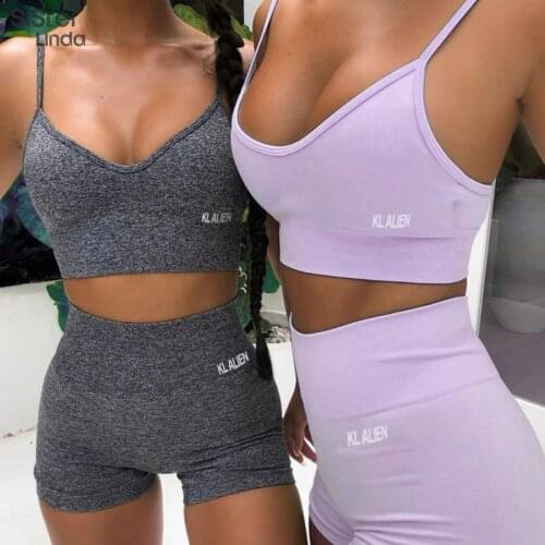 Sisterlinda Reflective Letter Print Activewear Tracksuits Women 2piece Set Shorts Crop Top Outfits Mujer Sportswear Sportsuit