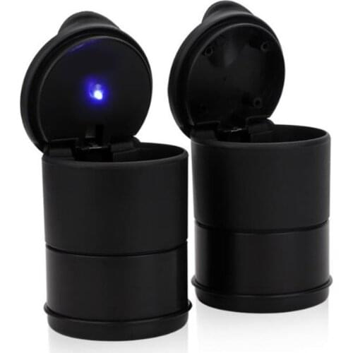 1 Pc Car LED Ashtray Garbage Box Universal Mini Auto Coin Storage Cup Container High Temperature Resistant Car Ashtray With Lid