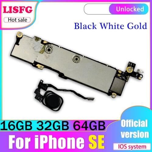 100% Original unlocked for iphone SE Motherboard With Touch ID/without Touch ID,for iphone 5SE Logic boards,16gb / 64gb / 32gb