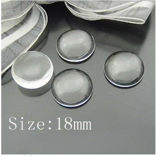 18*18mm Clear Round domed magnifying glass cabs, glass round, round glass DIY 200 Count