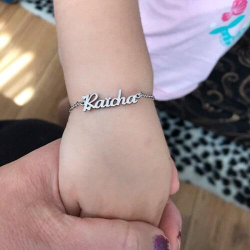 3pcs Custom Name Jewelry Set Personalized Baby Nameplate Accessories Stainless Steel Letter Necklace Anklet Bracelet BFF Gifts