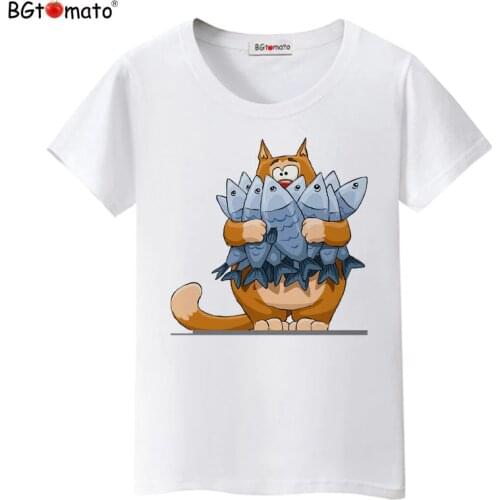 BGtomato New style funny t-shirts Hot sale brand new tops short sleeve solid color casual shirts women lovely tees