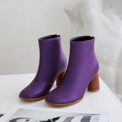 Big Size 9 10 11-17 boots women shoes ankle boots for women ladies boots shoes woman winter Solid color round head back zipper