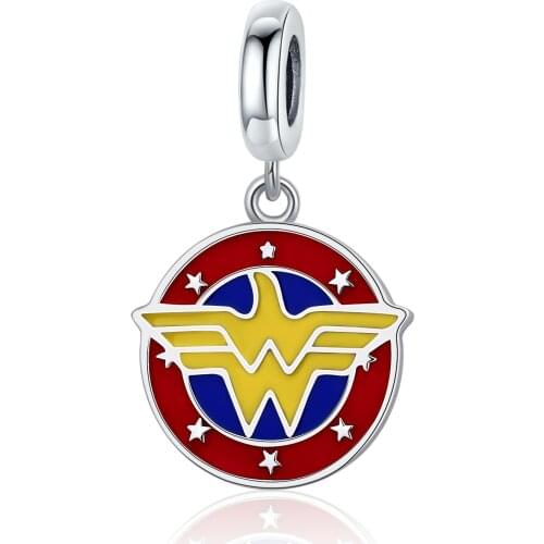 925 Sterling Silver Red&Yellow Enamel Movie Charms Hero Beads Fit Original European Bracelets for Women Fine Jewelry Gifts