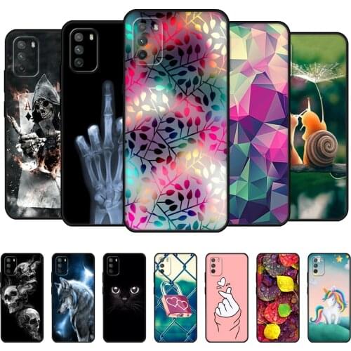 For Xiaomi Poco M3 Case 6.53" Silicon Soft Phone Back For Poco M3 M 3 PocoM3 Cover Bumper Global POCOPHONE black tpu case Cat