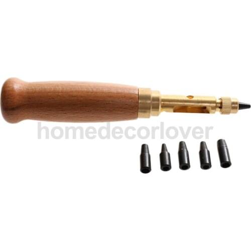 Leathercraft Carving Leather Belt Eyelet Punching Tool Watch Strap Hole w/6 Heads