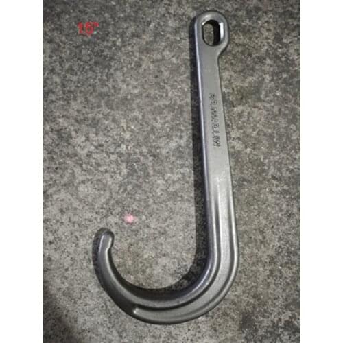 15" 5400lbs J-hook safety point ring eye hook wide mouth long hook large opening hook forged alloy steel hoist crane winch part