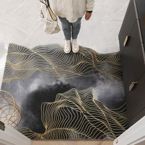 Indoor Doormat Front Door Rug Gray/Black Washable Non Slip Low-Profile Shoes Scraper Entrance Mat Dust-proof Carpet Easy Clean