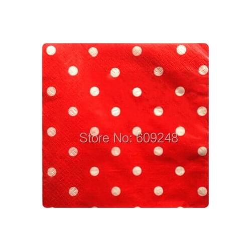 80pcs Christmas Birthday Wedding Decoration White Polka Dot Red Paper Napkins,3 Days Delivery on Orders over $100