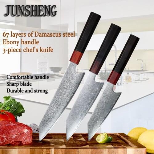 67 Layers VG10 Damascus Steel Blade Octagonal Ebony Handle Chef Professional Slicing Multi-function Cooking Tool EDC Knife