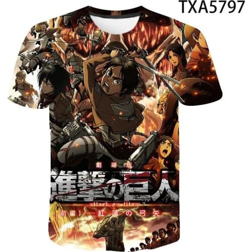 Fashion 3D Printed Attack On Titan T Shirt Cool Style Men Women Children Short Sleeve Boy girl Kids Casual Streetwear Top Tees