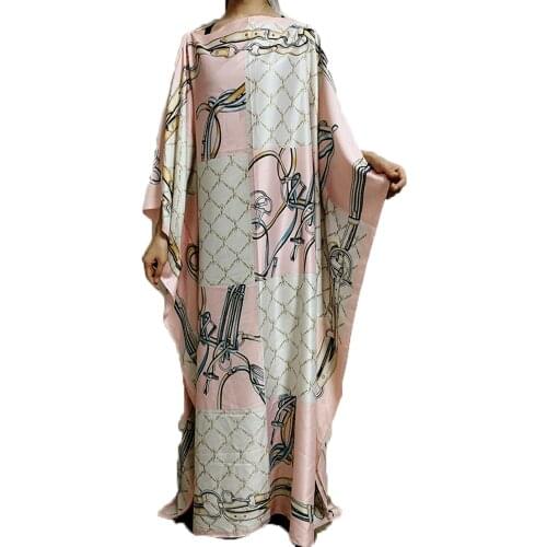 Fashionable Kuwait Style silk kaftan dress boho colourful pattern Dashiki African womens Silk Kaftan dress African Clothing