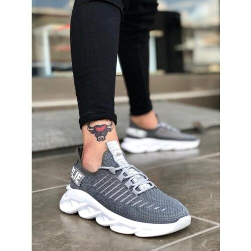 BA0602 Phantom High Base Style Sneakers Gray White Men 'S Sports Shoe