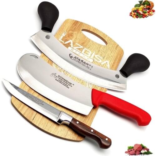 Kitchen Knife Set Chef Knife Onion Pizza Burrito Knife Mincer Chopper Meat Bread Vegetable