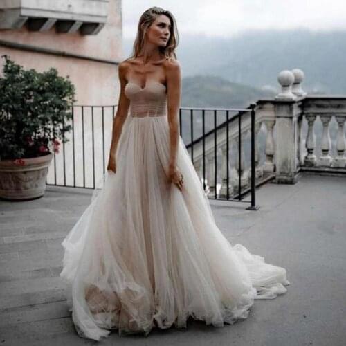 Eightree Charming Sweetheart Sexy Wedding Dress 2021 Pleat A Line Bride Dresses Plus Size Wedding Gowns Cheap Vestidos de Noiva