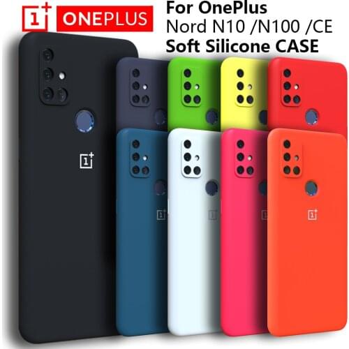 Original OnePlus Nord N10 Case Liquid Silicon Back Cover One Plus Nord N10 N100 CE Soft Case Shockproof Full Protectiver Case