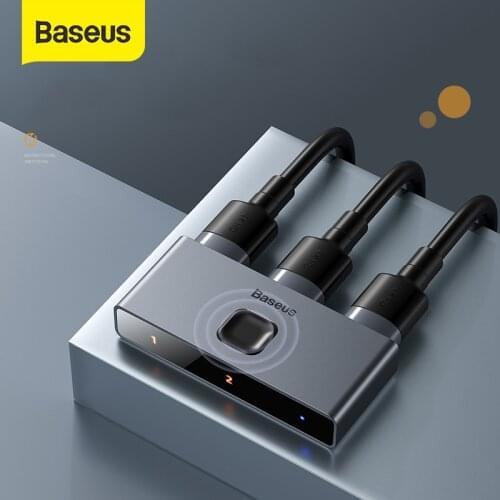 Baseus Switch HDMI-compat Adapter 4K HD Switcher Converter 1x2/2x1 Switch 4K HD Bi-Direction Switch for PS4/3 Xiaomi Mi TV Box