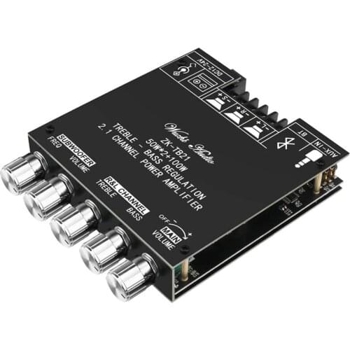 Bluetooth Amplifier Board HiFi Stereo 2.1 TPA3116D2 2X50W+100W 12V-24V Audio Power Amplifier Module