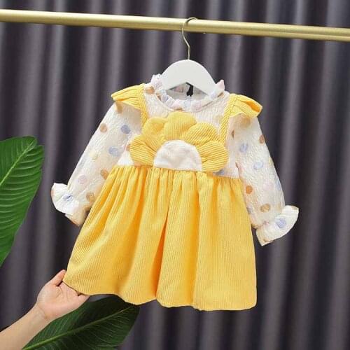 Baby Girl Dress Spring Little Girl Retro Dress Lovely Princess Style 4 Color