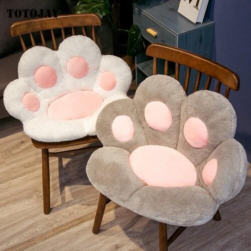 INS Bear&Cat Paw Pillow Animal Seat Cushion Stuffed Plush Sofa Indoor Floor Home Chair Decor Winter Children Girls Lovely Gift