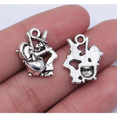 10pcs/lot 17x14mm Witch Refining Drugs Charms Antique Silver Color Plated Pendants Making DIY Handmade Tibetan Jewelry