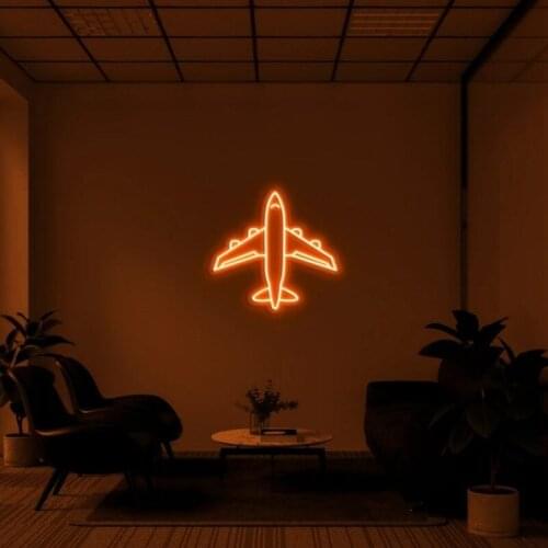 Custom Neon Sign AirPlane Neon Sign Bedroom Custom Neon Light Plane Led Light Neon Home Room Wall Decoration Indoor Decor