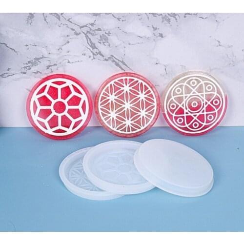 Q39C Coaster Epoxy Resin Mold Cup Mat Silicone Mould DIY Crafts Jewelry Home Decorations Casting Tools