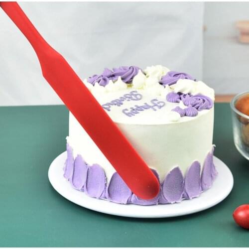 Butter Spatula Cream Baking Scraper Non-Stick Long Handle Heat-resistant Silicone Jar Smoothies Baking Spatula for Stirring