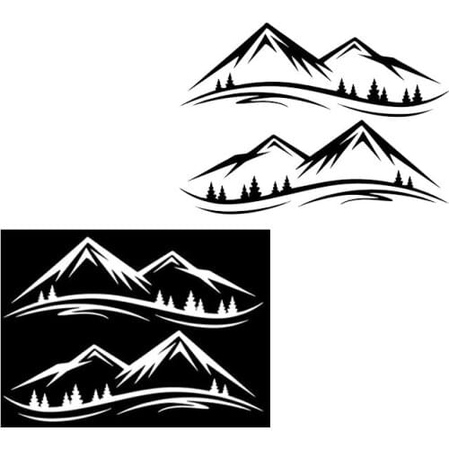 RV Universal Side Body Sticker DIY Mountain River Tree Decal Sticker Decoration For-T5 T6 RV Sticker