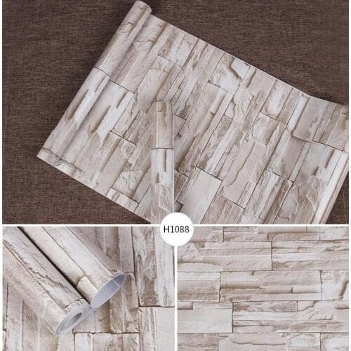 10m Length Vintage Self Adhesive Brick Culture Stone Wallpaper Living Room Restaurant Thick Texture Pvc Waterproof Wallpapers