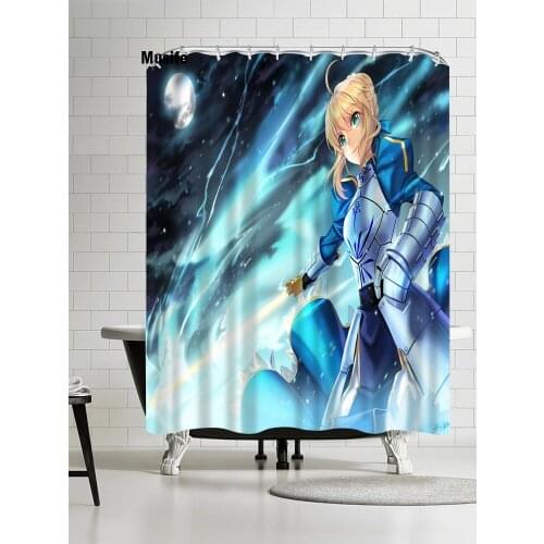 Musife Custom High Quality Saber Shower Curtain Waterproof Bathroom Polyester Fabric Bathroom Curtain