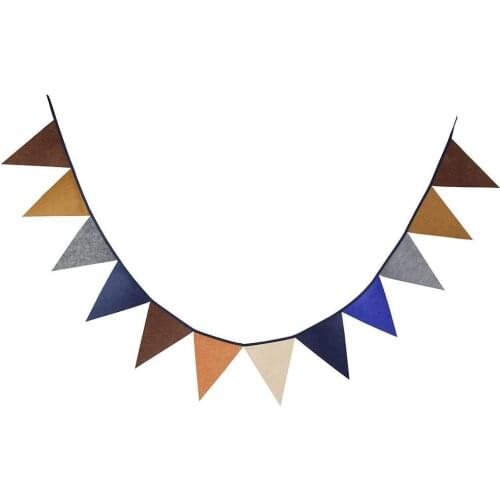 Pennant Wedding Supplies Brown Non Woven Fabric Wedding Room Nonwoven Party Pennant Banner Deco Decoration Flags Baby Birth C0Y7