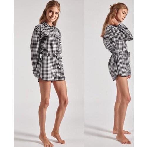 Women Plaid Pajamas Two Piece Bathrobe Short Pants Sleepwear Custom Made Womens Designer Pyjamas Femme Lingerie