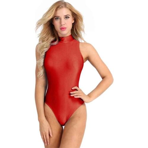 Bodysuit Women Sleeveless Romper Playsuits Stretchy Dance Wear Ballet Gymnastics Leotard Adult Workout Sports One-piece Swimsuit