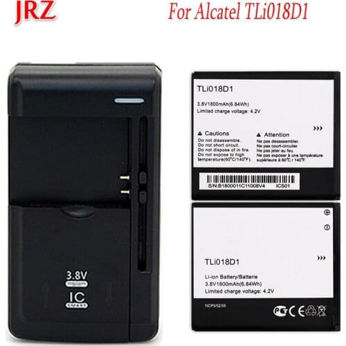 1LOT=1PC TLi018D1 Battery For Alcatel One Touch Pop D5 Dual 5038x OT5038X Pop 3 5015D OT 5016 1800mAh +1PC Universal Charger