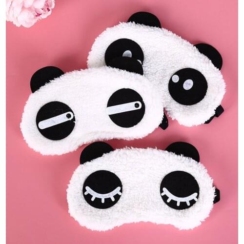 1pc Sleeping Mask Black Cartoon Panda Relaxing Ice Or Hot Compress Eyeshade Mask Bandage On Eyes For Sleeping