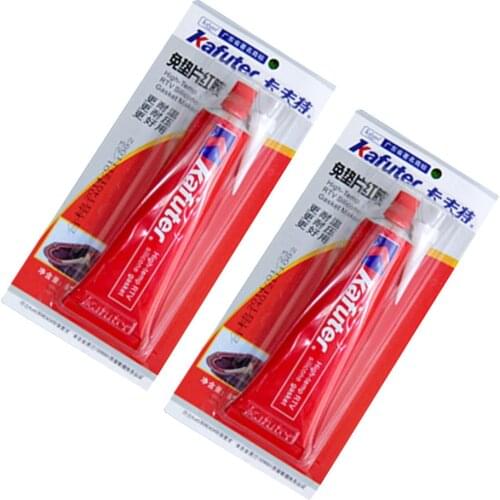 2pc Kafuter-588 85g Red Glue Sealant Waterproof And Oil Resistant High Temperature Resistant Vehicle Maintenance Sealing Glue