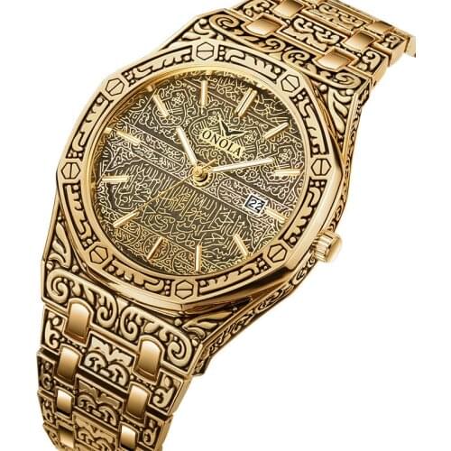 2021 Classical Retro Gold Quartz Watches for Men Top Brand Luxury Watch Clock Man Military Wristwatches Relogio Masculino