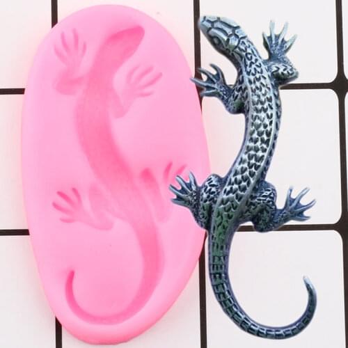 3D Lizard Gecko Silicone Mold Fondant Polymer Clay Resin Candy Molds Cake Decorating Tools Chocolate Gumpaste Mould