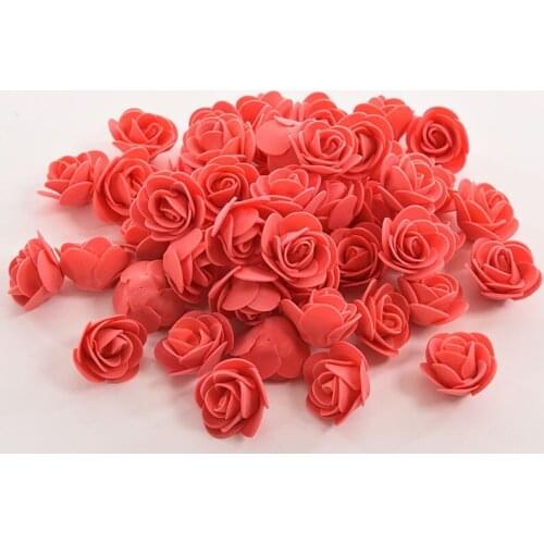 500pcs 3.5cm PE Foam Rose Artificial Flowers Wedding Party Accessories DIY Craft Home Decor Handmade Flower Head Wreath Supplies