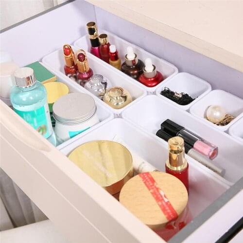 8Pcs Storage Organizer Box Trays Storage Makeup Organizer Kitchen Bathroom Closet Desk Box Drawer Organization Storage Box XNC