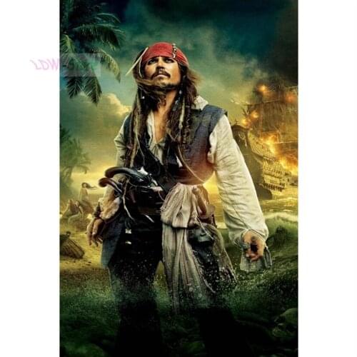 100% Full 5D Diy Diamond Painting "Pirates of the Caribbean 4" 3D Diamond Painting Round/square Rhinestone Embroidery WG215