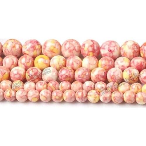 Fctory Price Natural Pink Colorful Stone Round Loose Beads 16" Strand 4 6 8 10 12 MM Pick Size For Jewelry diy