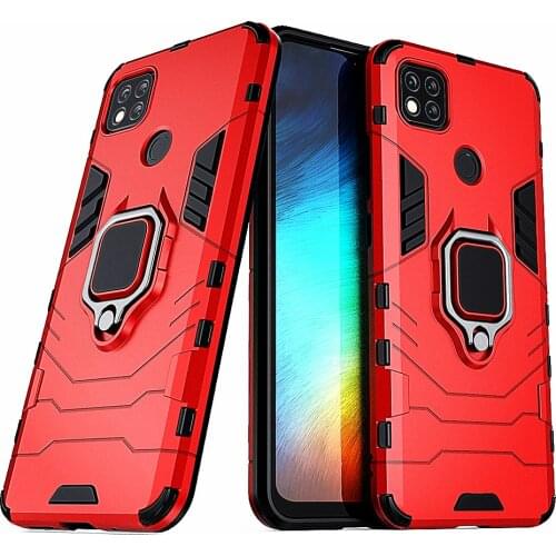 For Xiaomi Redmi 9C Case Shockproof Ring Stand Bumper Silicone + PC Phone Back Cover for Xiomi Redmi 9c 9 C Redmi9c 6.53" Coque
